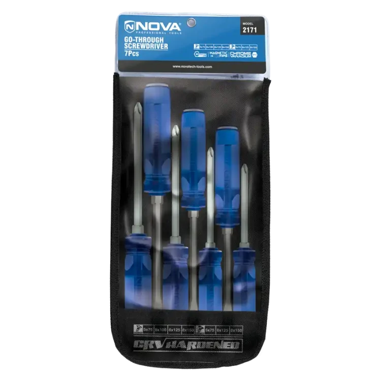 پیچ گوشتی ضربه خور کیفی 7 عددی NOVA 2171
