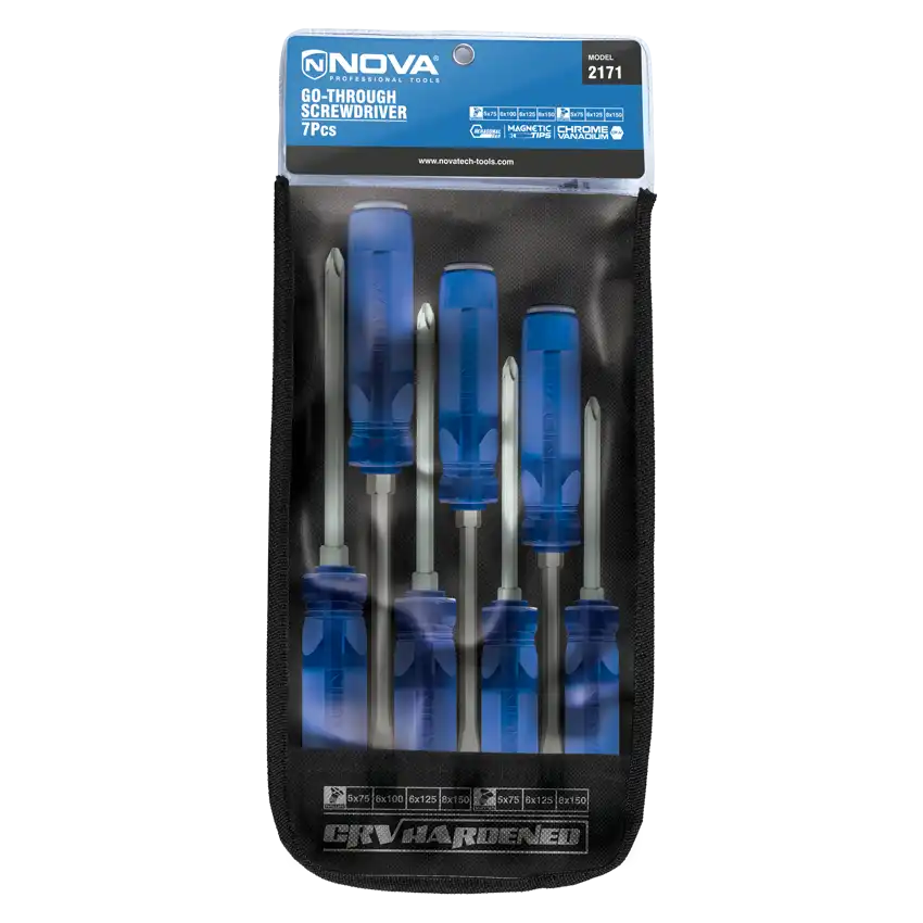پیچ گوشتی ضربه خور کیفی 7 عددی NOVA 2171