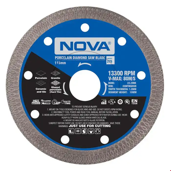 صفحه برش الماسه پرسلان بر 180 میلیمتر NOVA 2753