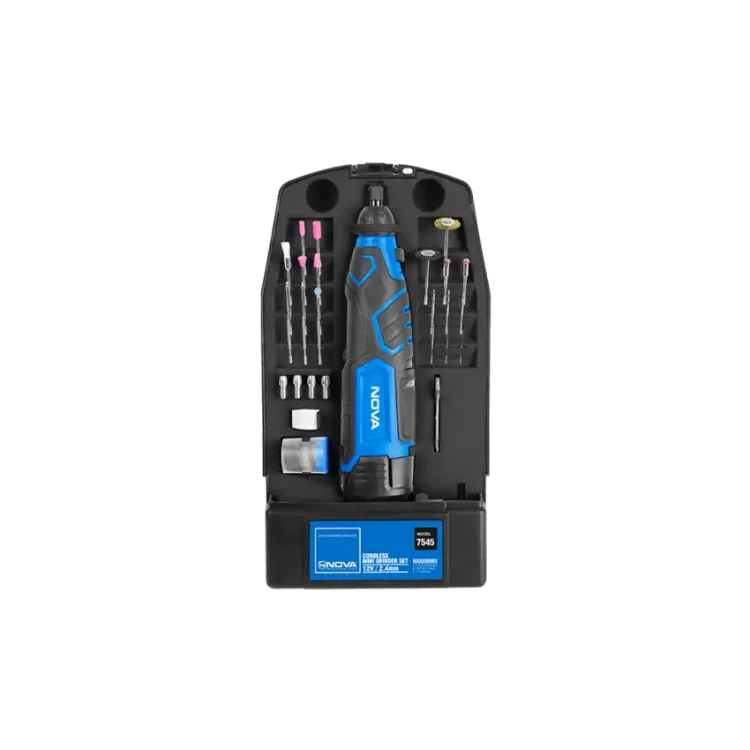کیت فرز مینیاتوری شارژی 12 ولت 74 پارچه NOVA 7545