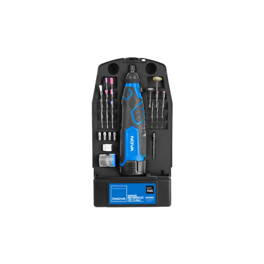 کیت فرز مینیاتوری شارژی 12 ولت 74 پارچه NOVA 7545