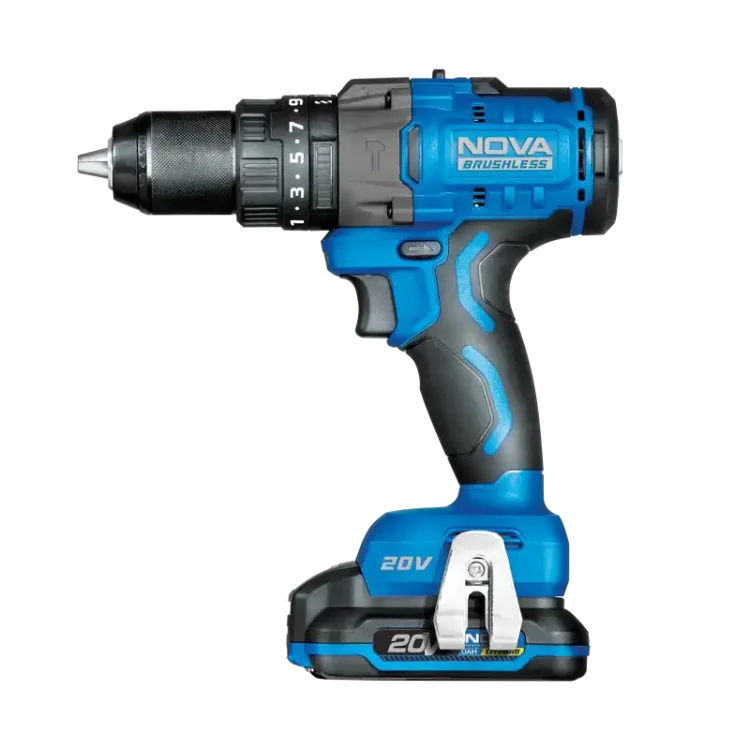 دریل پیچ گوشتی شارژی 13 میلیمتری 20 ولت براشلس NOVA 7727