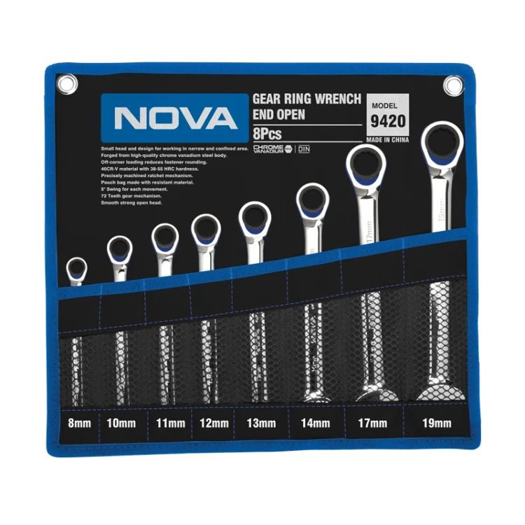 ست کیفی 8 عددی آچار یکسر جغجغه NOVA NTG-9420